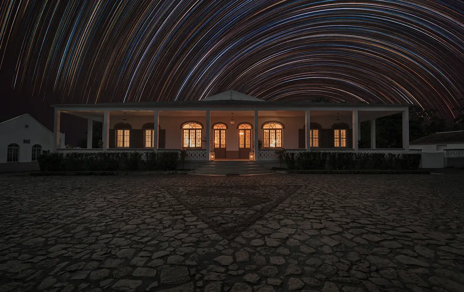 a house under the stars